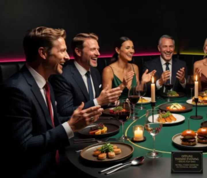 Guests gathered around a candle-lit poker-style table at NAXSOL ENTERPRISES LTD